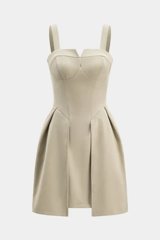 Plisset lynlås bustier korset mini kjole sold by Micas