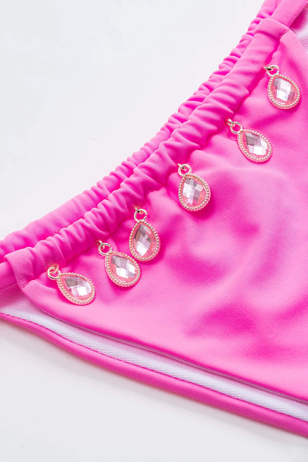 Rhinestone Ruched Tie Up Bikini Set sold by Micas product image thumbnail 5