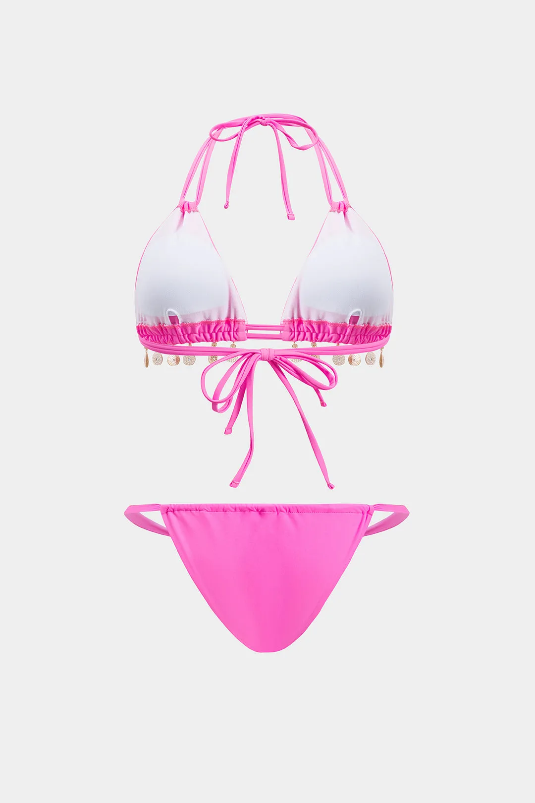 Rhinestone Ruched Tie Up Bikini Set sold by Micas product image thumbnail 2