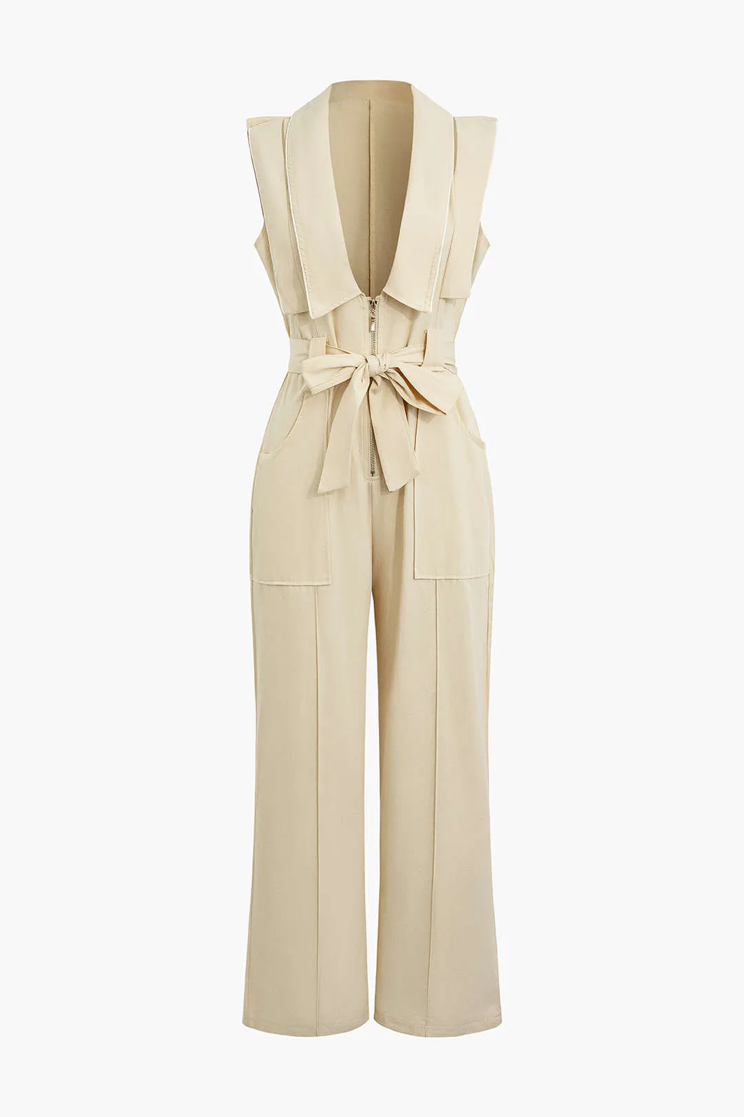 Lynlås slips foran lomme ærmeløs jumpsuit sold by Micas