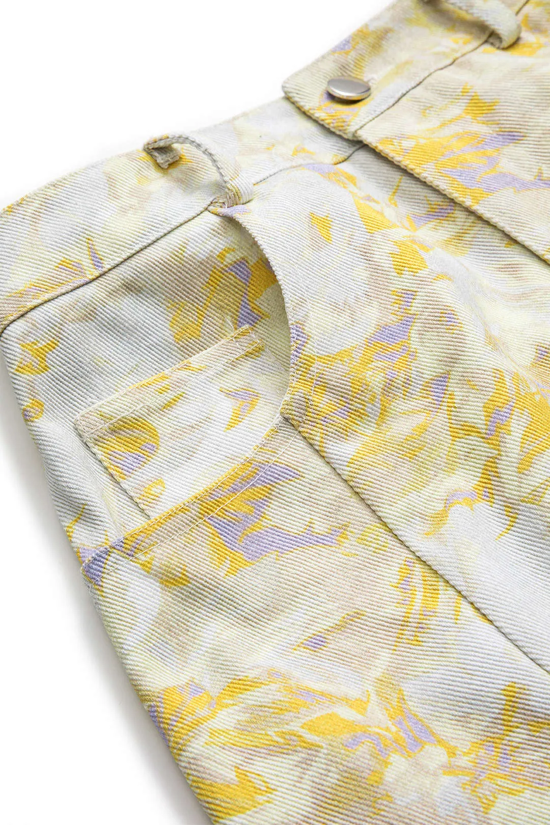 Abstract Print Denim Button Pocket Slit Skirt sold by Micas product image thumbnail 3