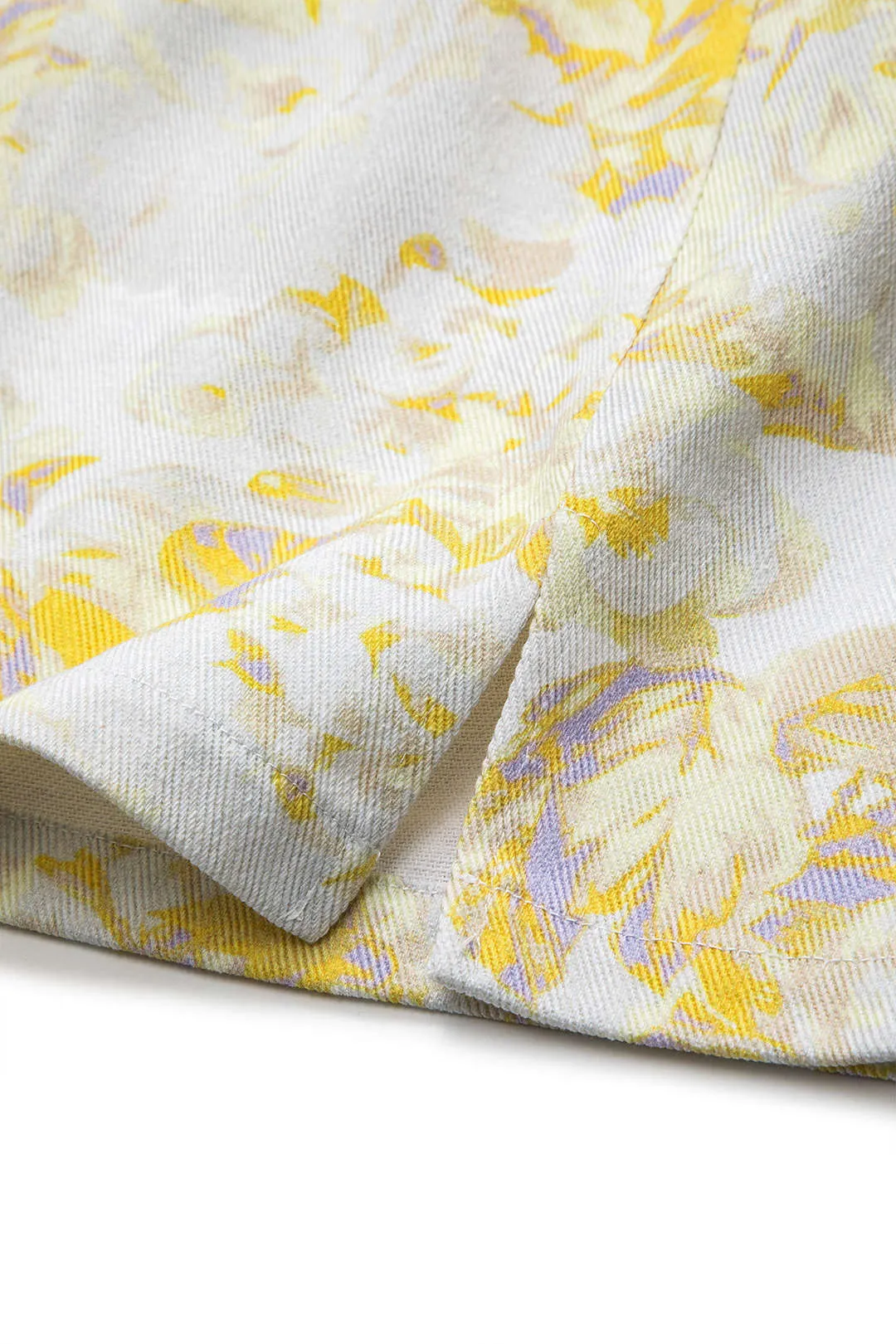 Abstract Print Denim Button Pocket Slit Skirt sold by Micas product image thumbnail 4