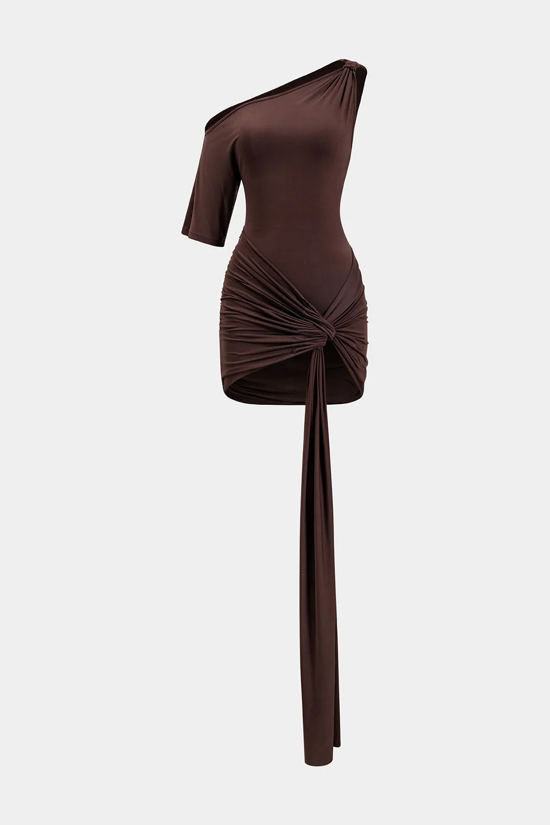 Ruched Asymmetrical Crossed Mini Dress sold by Micas product image thumbnail 2