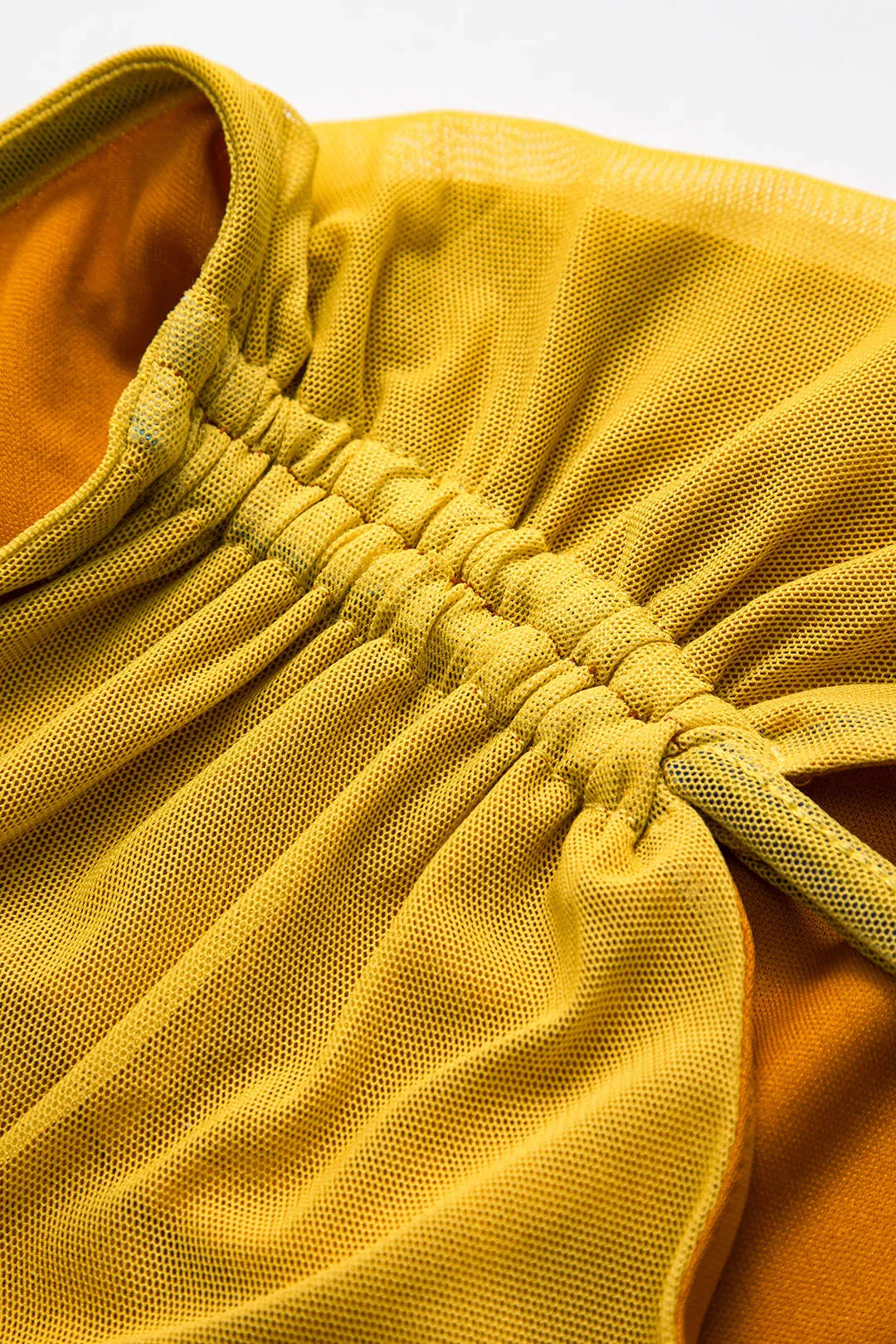 Ombre Print Mesh Ruched DrawString Midi Dress sold by Micas product image thumbnail 5