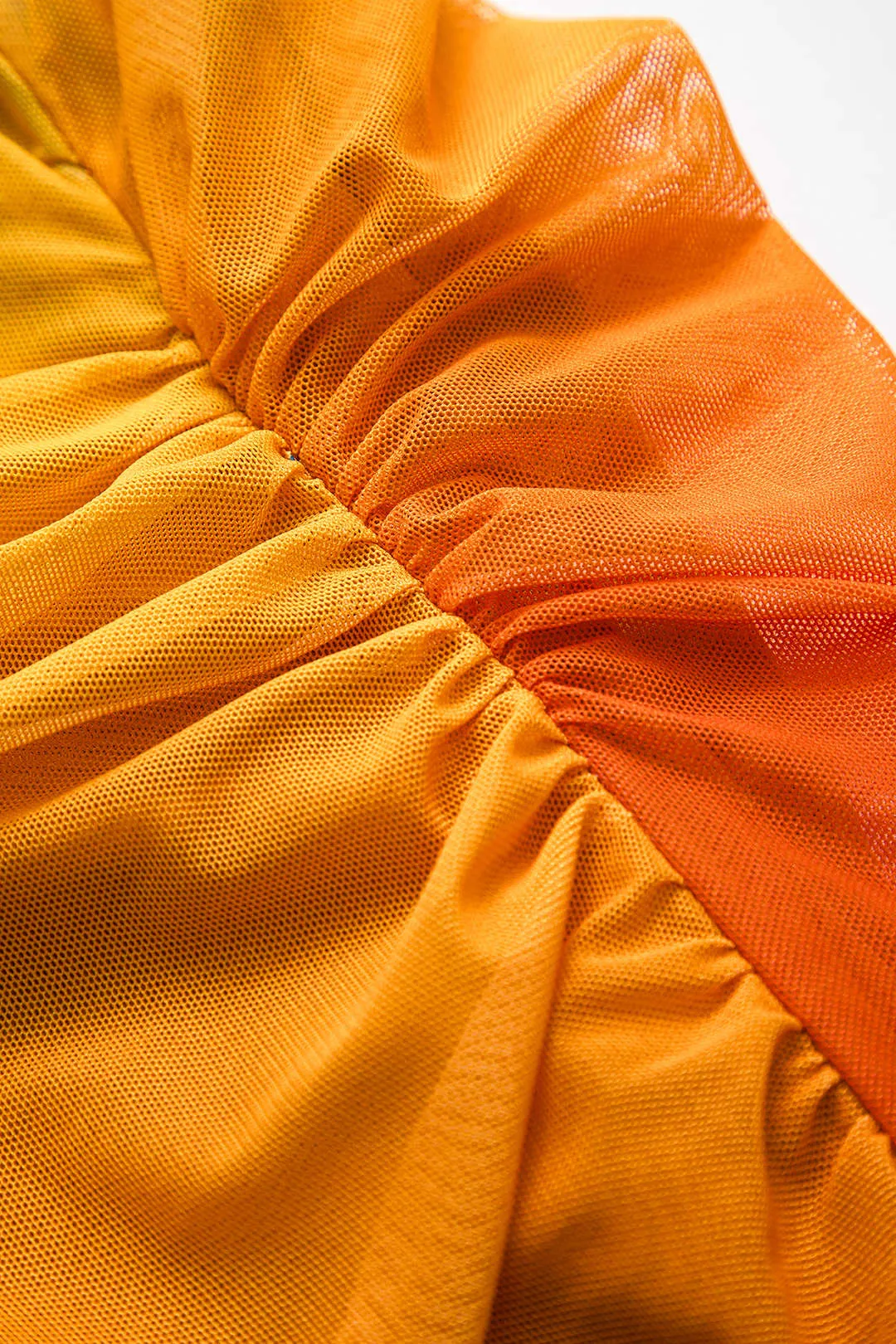 Ombre Print Mesh Ruched DrawString Midi Dress sold by Micas product image thumbnail 3