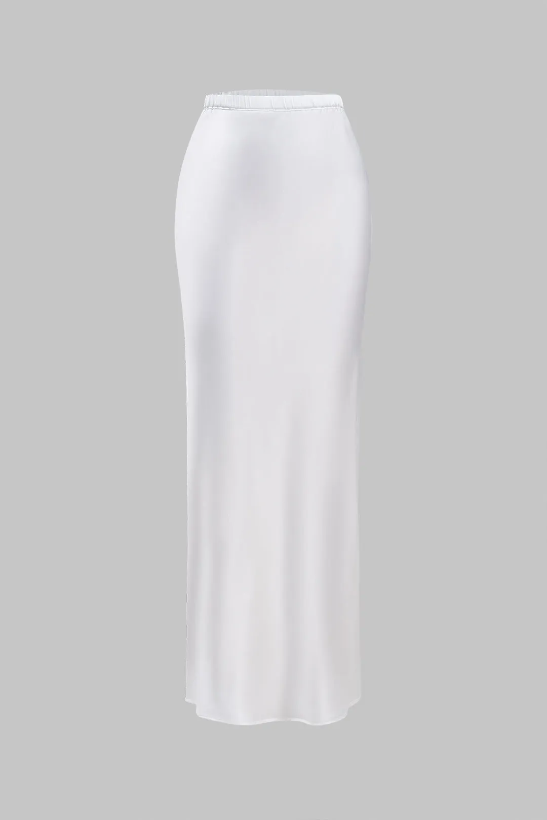 Satin lynlås spalte nederdel sold by Micas