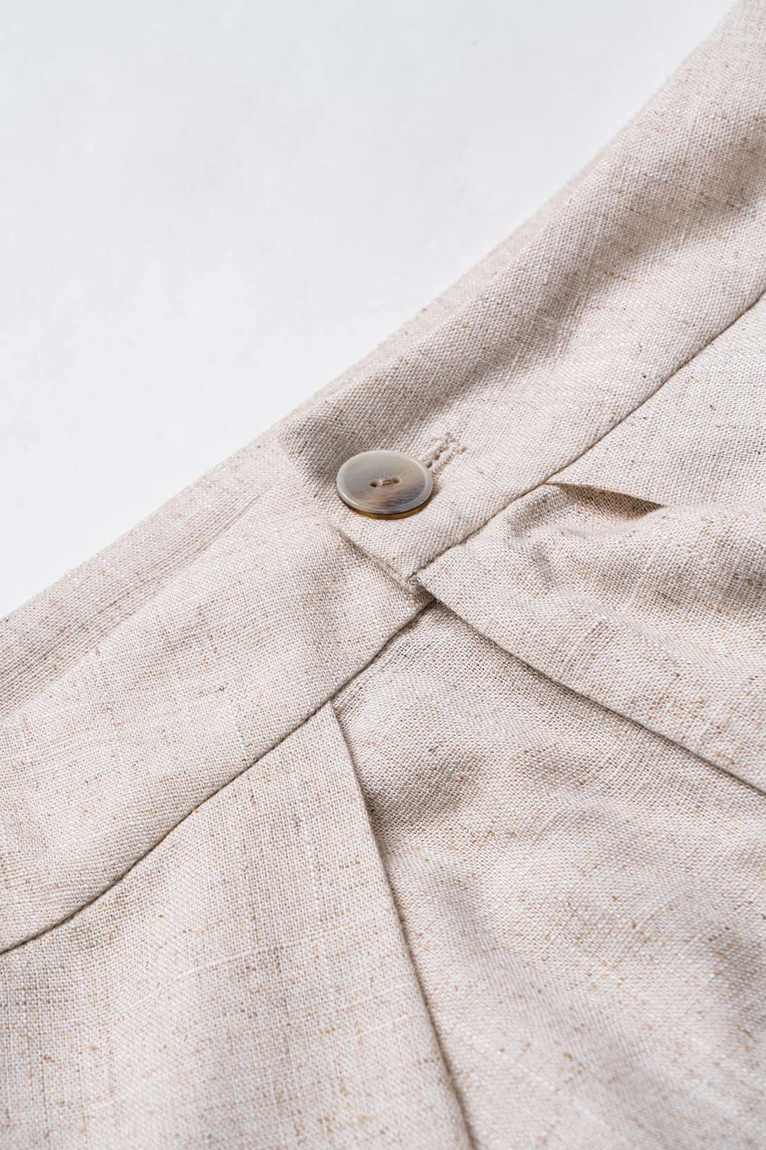 Linen Ruched Button Pocket Trousers sold by Micas product image thumbnail 3
