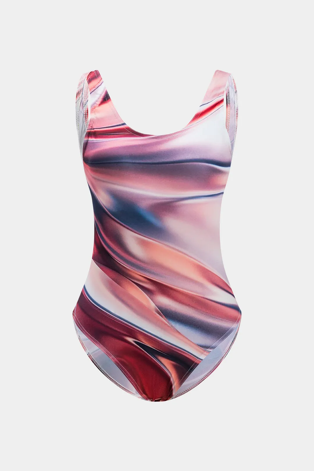 Abstrakt print rygfri mave kontrol i ét stykke badedragt sold by Micas