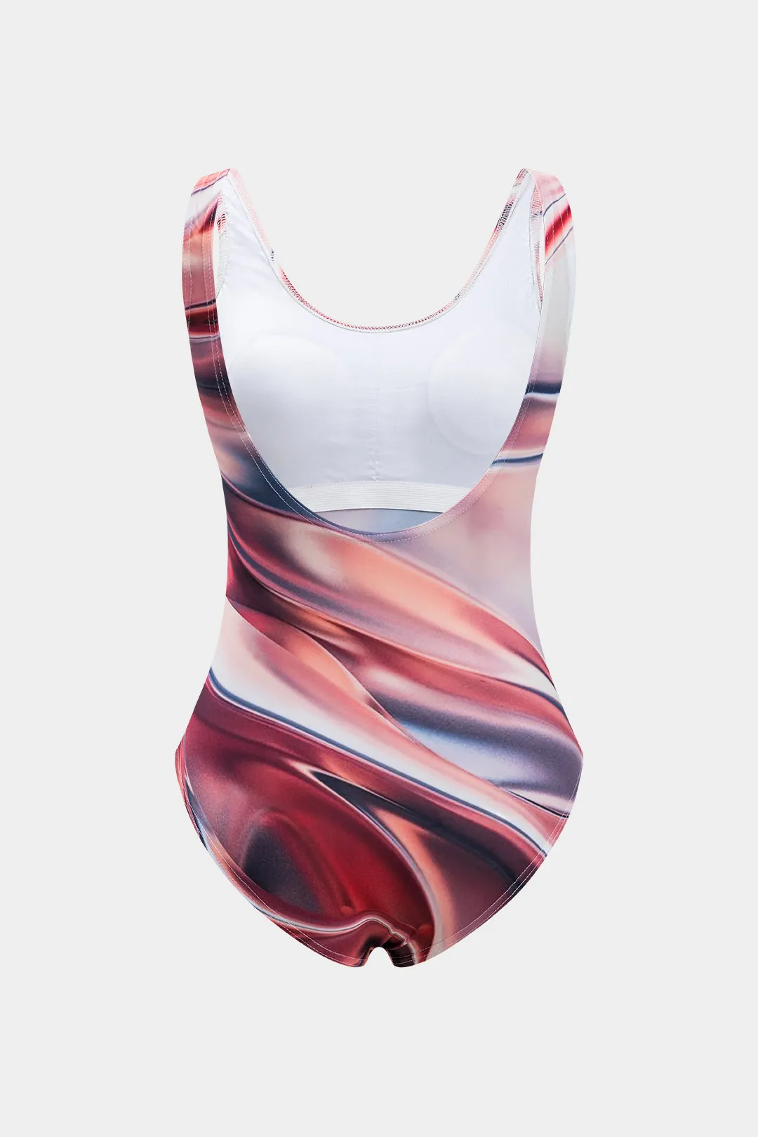 Abstrakt print rygfri mave kontrol i ét stykke badedragt sold by Micas product image thumbnail 2