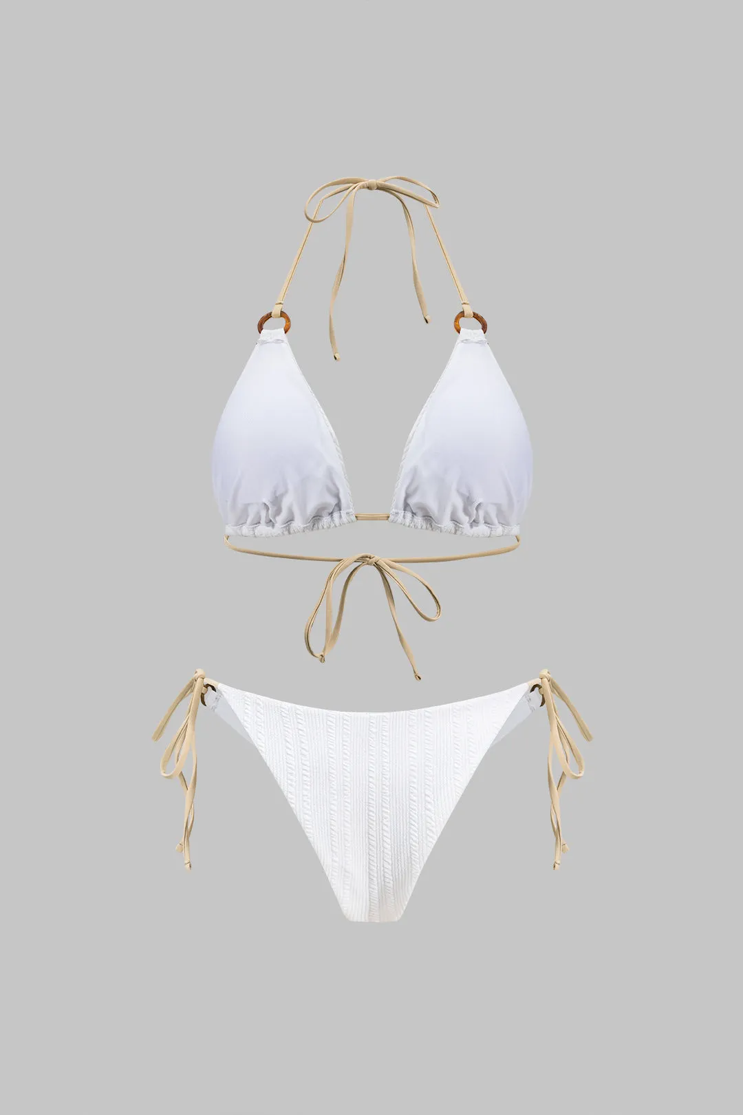 Kontrastbind ruched bagløst bikini -sæt sold by Micas product image thumbnail 2