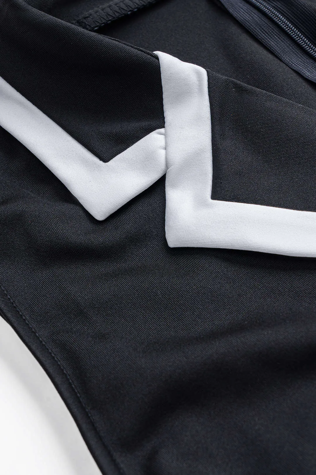 Kontrast plus størrelse ruched lynlås ærmeløs bred ben jumpsuit sold by Micas product image thumbnail 4