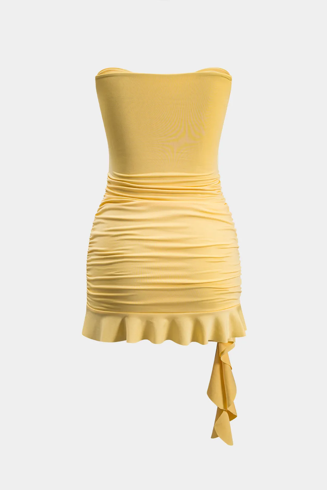 Ruffle Cut Out Twist Knot Stropless Mini Dress sold by Micas product image thumbnail 2