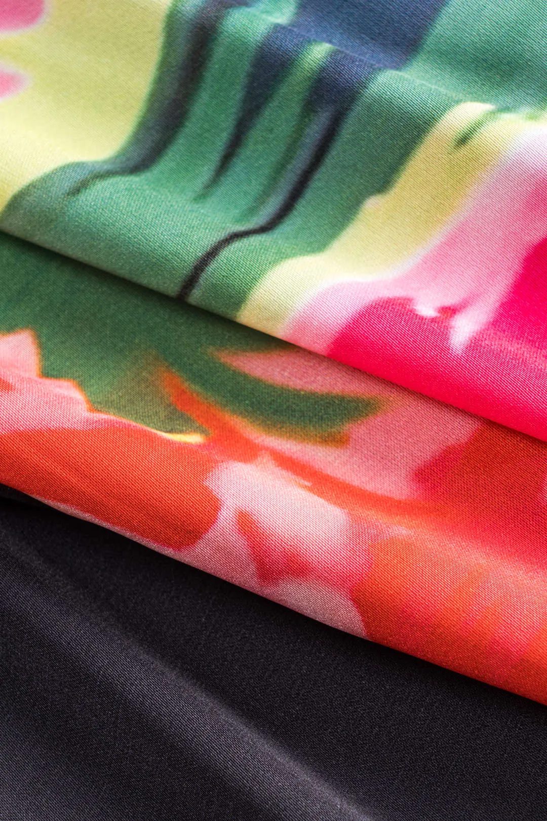 Blomsterprint Satin Ruched lynlås spalte nederdel sold by Micas product image thumbnail 5