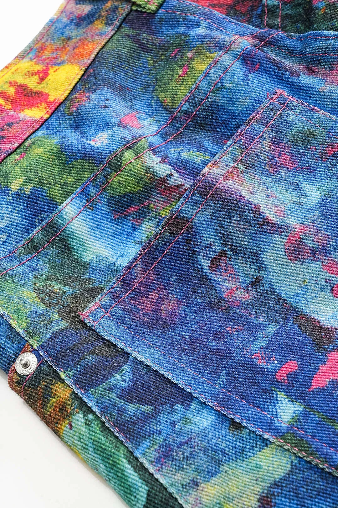 Graffiti print denim knap lomme brede ben bukser sold by Micas product image thumbnail 5