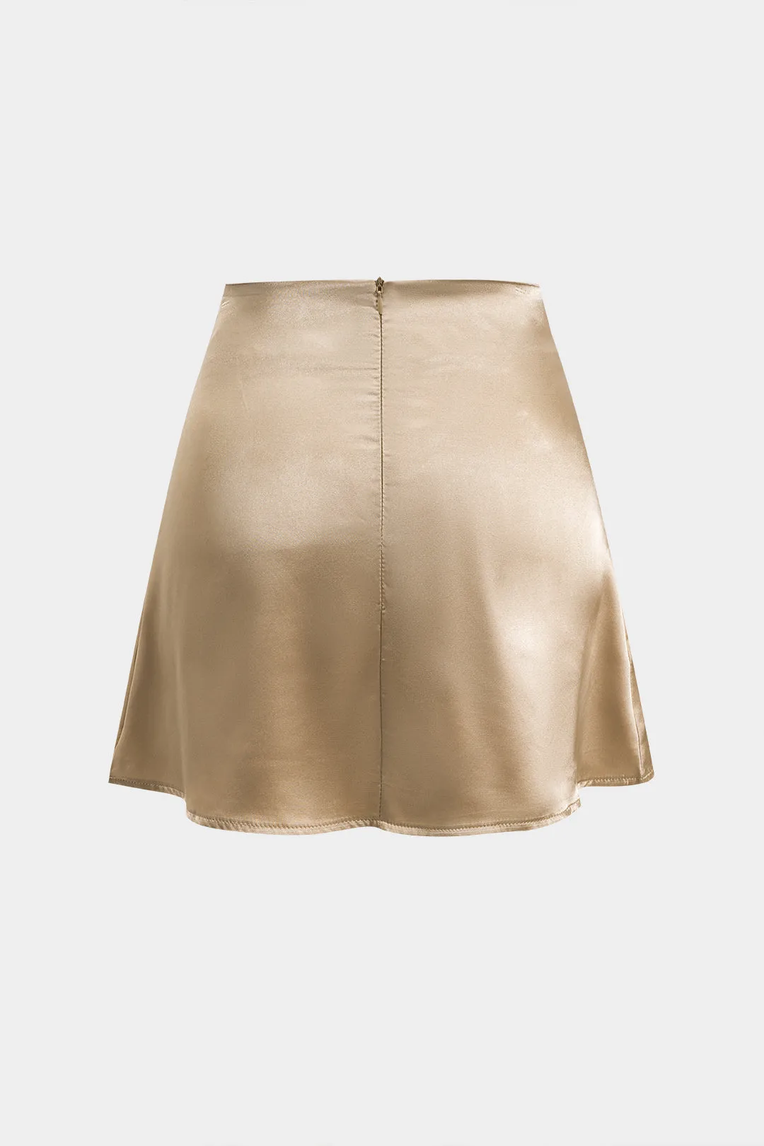 Solid satin lynlås nederdel sold by Micas product image thumbnail 2