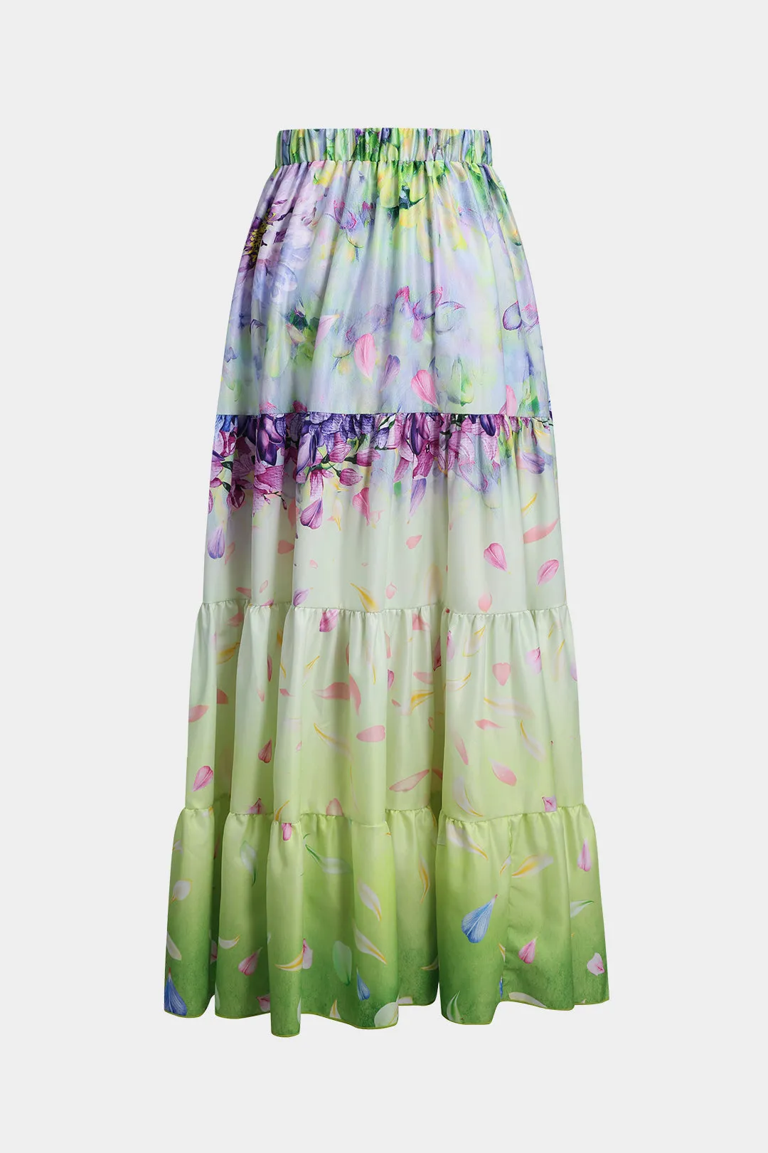 Blomsterprint Fringe Ruffle Tummy Control Badetøj og Ruched Cover Up Set sold by Micas product image thumbnail 5