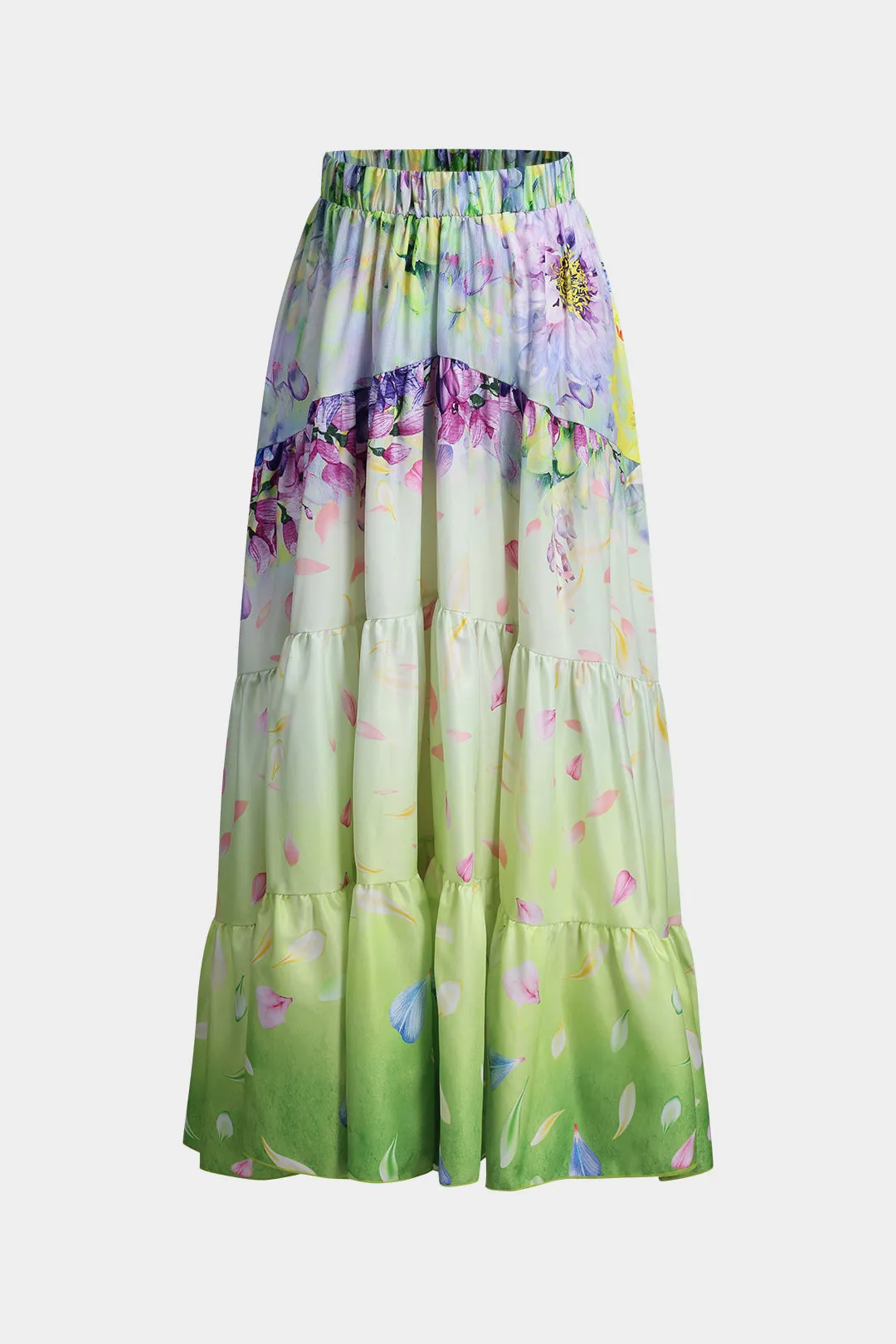 Blomsterprint Fringe Ruffle Tummy Control Badetøj og Ruched Cover Up Set sold by Micas product image thumbnail 4