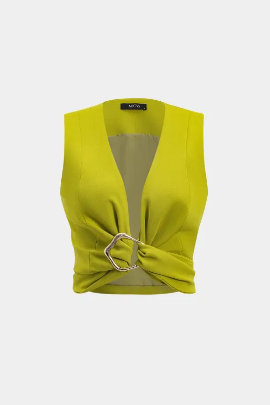 Metallisk ruched slips tilbage tank top sold by Micas