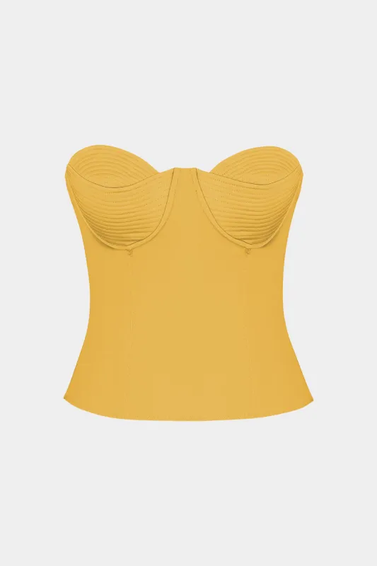 Solid lynlås bustier rør top sold by Micas