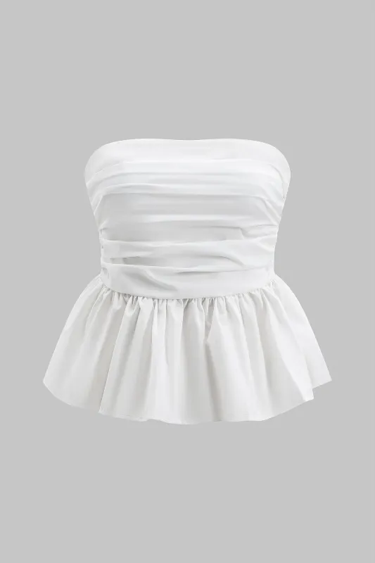 Ruched Stropless Tube Top sold by Micas