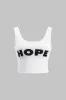 Brevprint ærmeløs tank top sold by Micas