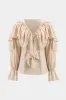 Ruched Ruffle Longærme skjorte sold by Micas