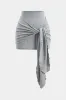 Solid ærmeløs tank top og ruched slips foran nederdel sæt sold by Micas
