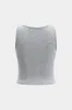 Solid ærmeløs tank top og ruched slips foran nederdel sæt sold by Micas