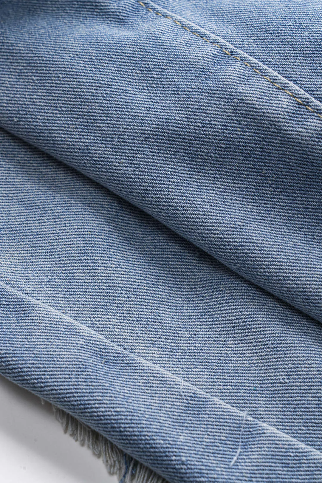 Denim flossede knaplomme brede ben jeans sold by Micas product image thumbnail 5