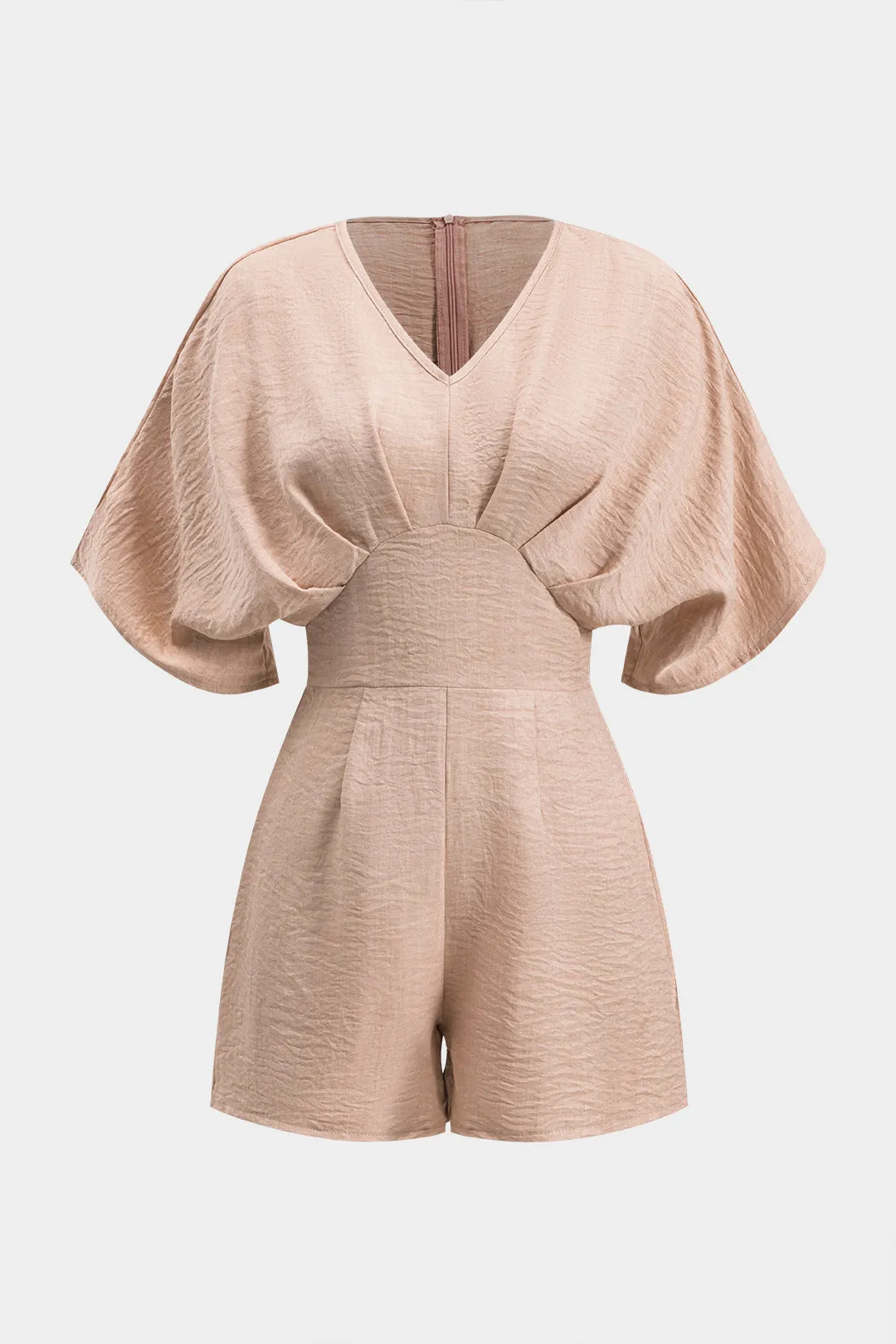 Ruched lynlås kortærmet romper sold by Micas