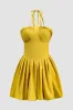 Ruched Tie Up Backless Bustier Mini Dress sold by Micas
