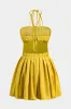 Ruched Tie Up Backless Bustier Mini Dress sold by Micas