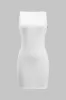 Ruched rygfri ærmeløs mini kjole sold by Micas