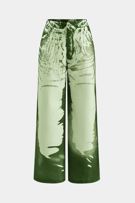 Abstract Print Button Pocket Wide Ben Bukser sold by Micas