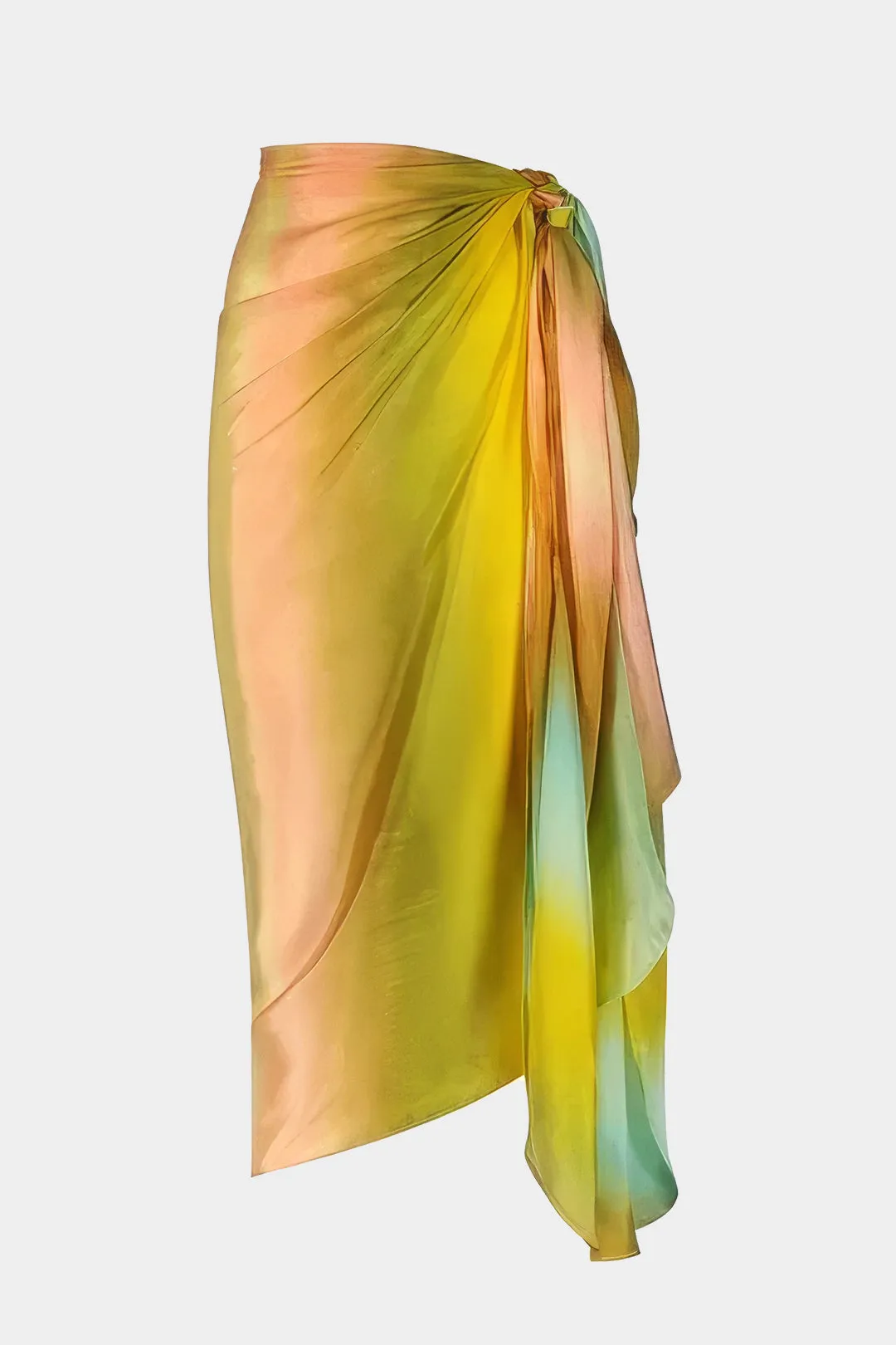 Ombre print satin slips front nederdel sold by Micas