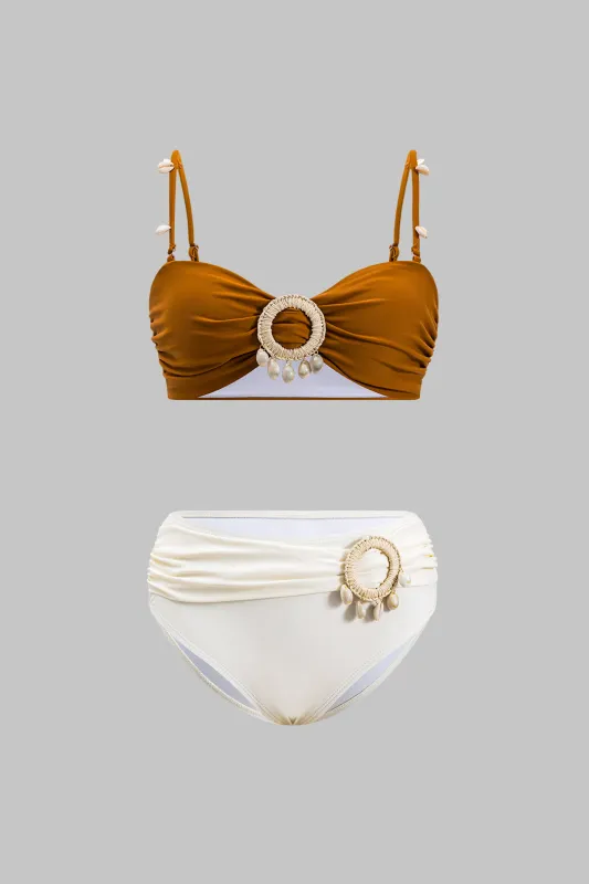 Kontrastskalindretning Ruched Bikini Set sold by Micas