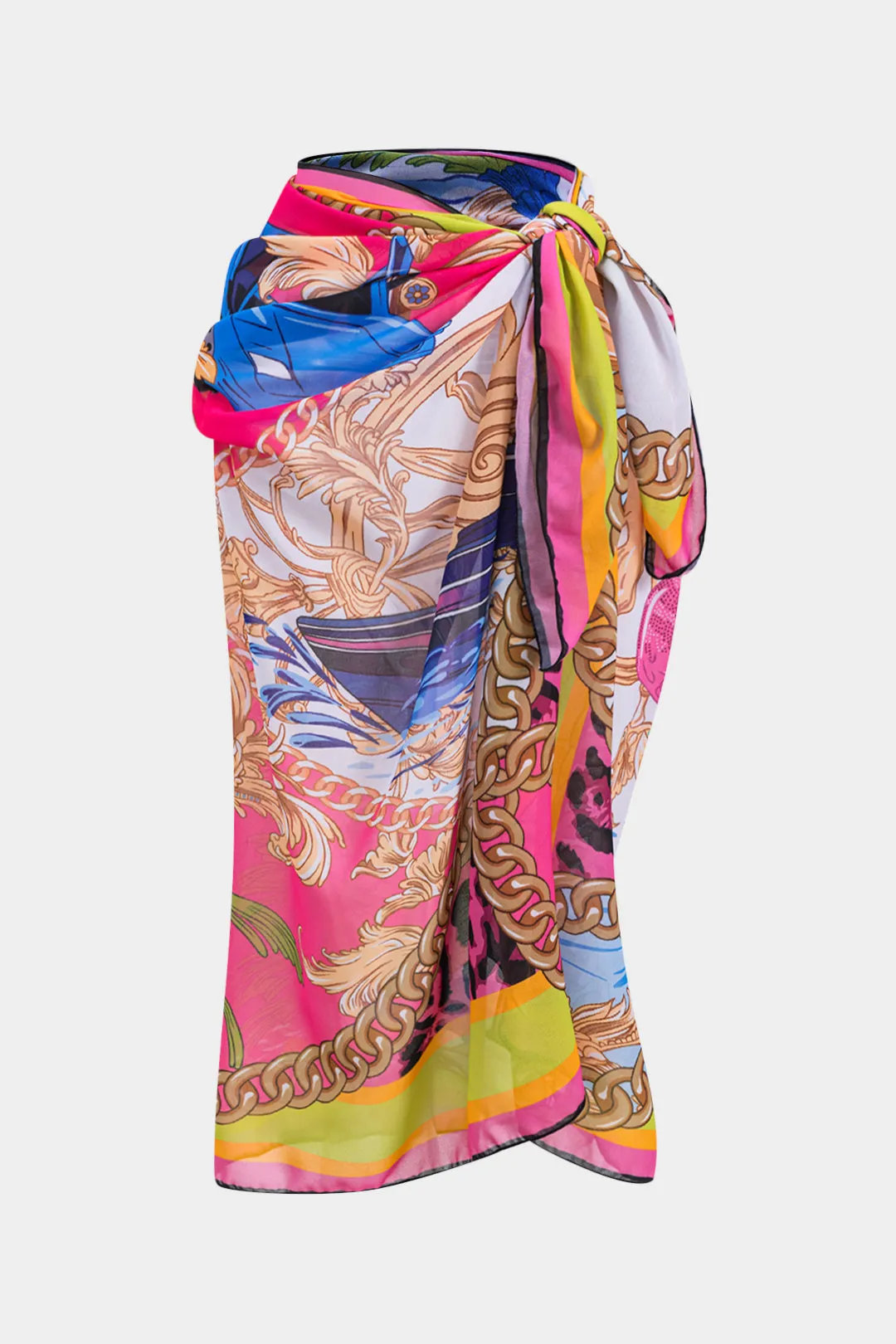 Tropisk tegneserie Chiffon Tummy Control Badetøj og Tie Front Cover Up Set sold by Micas product image thumbnail 4