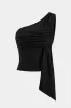 Ruched Asymmetrical One Shoulder Tank Top sold by Micas