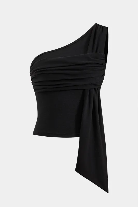 Ruched Asymmetrical One Shoulder Tank Top sold by Micas