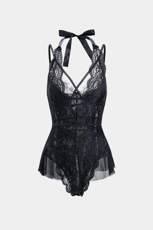 Jacquard blonder binder op bagløs bodysuit sold by Micas