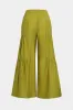 Ruched kort ærme top og slips front blussede benbukser sæt sold by Micas