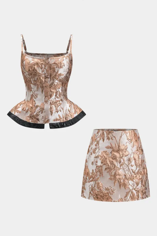 Jacquard -knappen slip top og nederdel sold by Micas