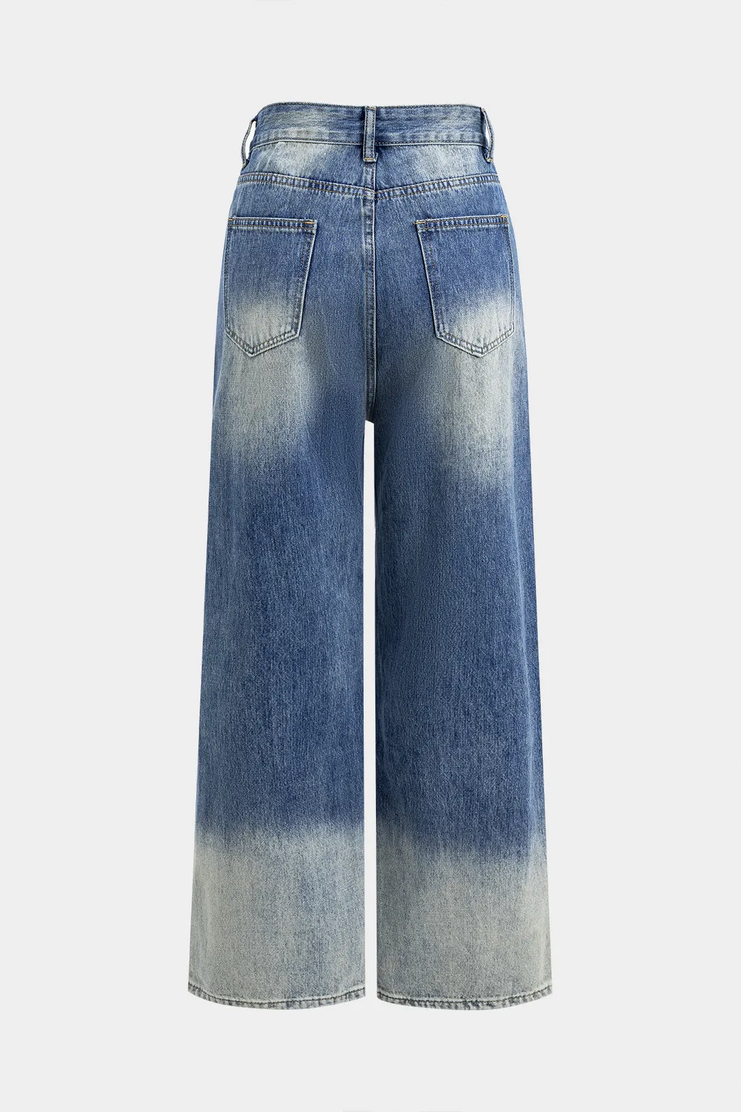 Falmede denim knap lomme brede ben jeans sold by Micas product image thumbnail 2