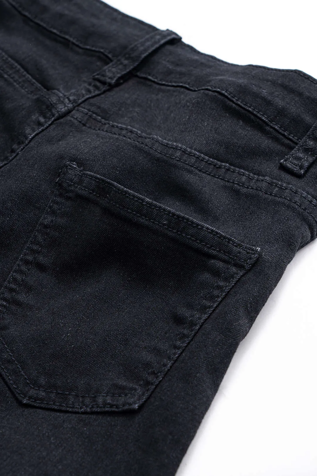 Blonder denim patchwork -knap lomme brede ben jeans sold by Micas product image thumbnail 5