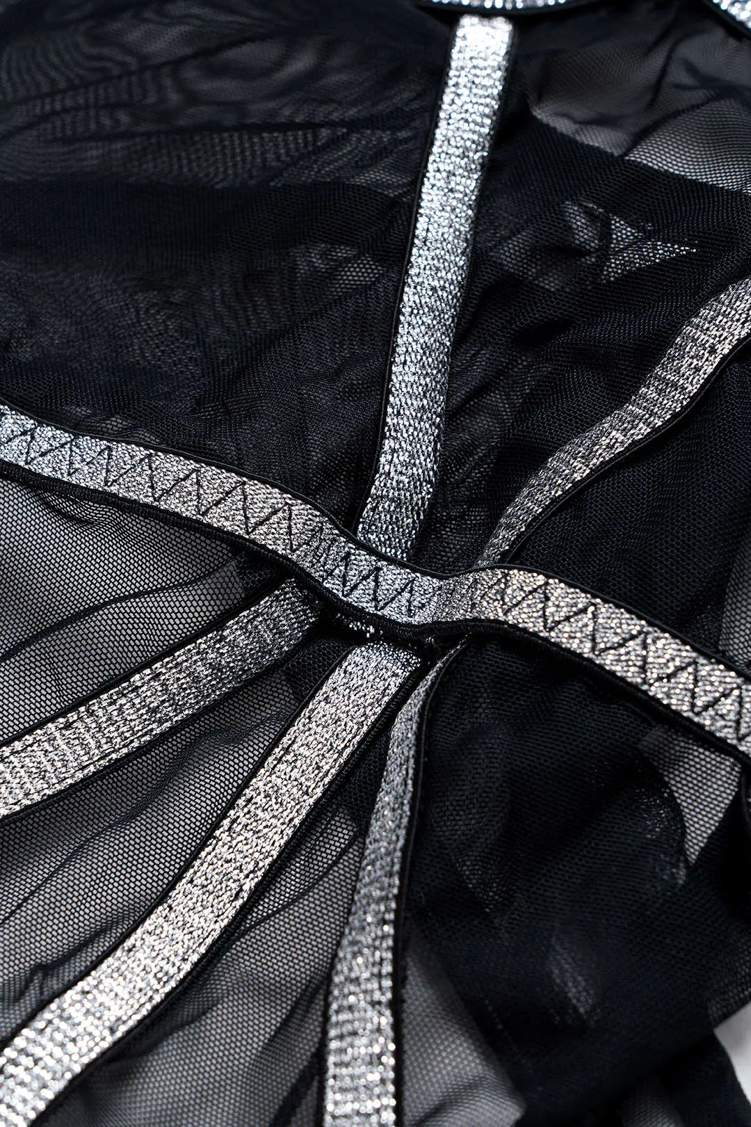 Mesh Sheer Patchwork Bustier Lingerie Garter Set sold by Micas product image thumbnail 4