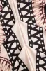 Geometriske blade Print Ruched Short Sleeve Slit Midi Dress sold by Micas