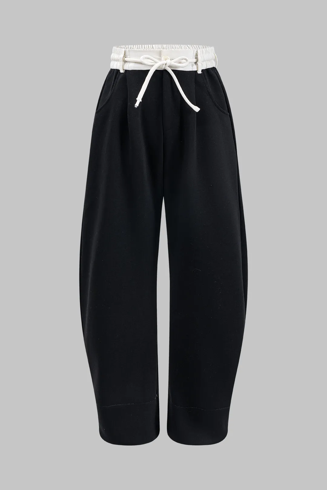 Ruched Tie Front Button Pocket Trousers sold by Micas