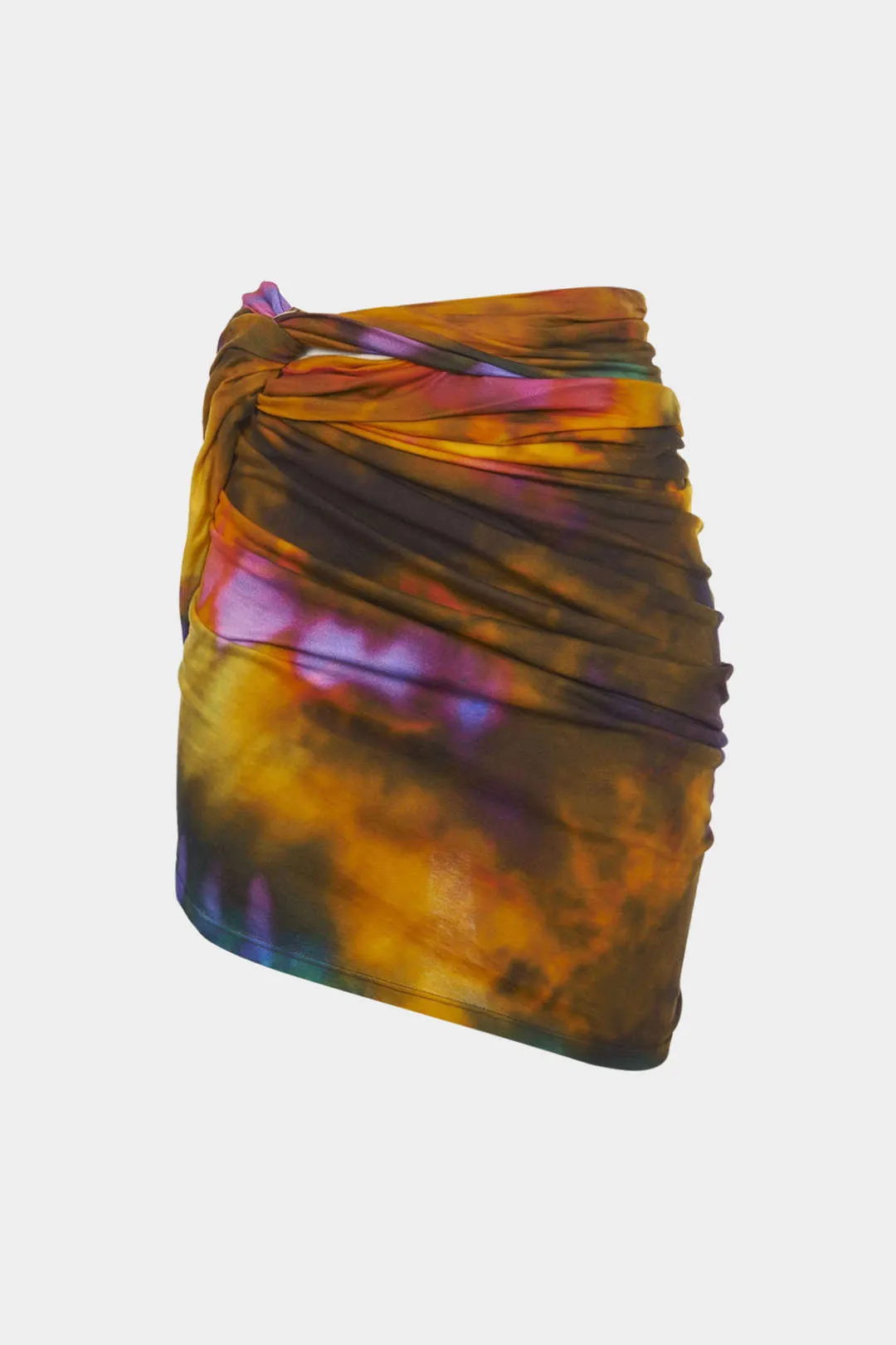 Tie farvestof ombre print ruched twist knude nederdel sold by Micas product image thumbnail 2