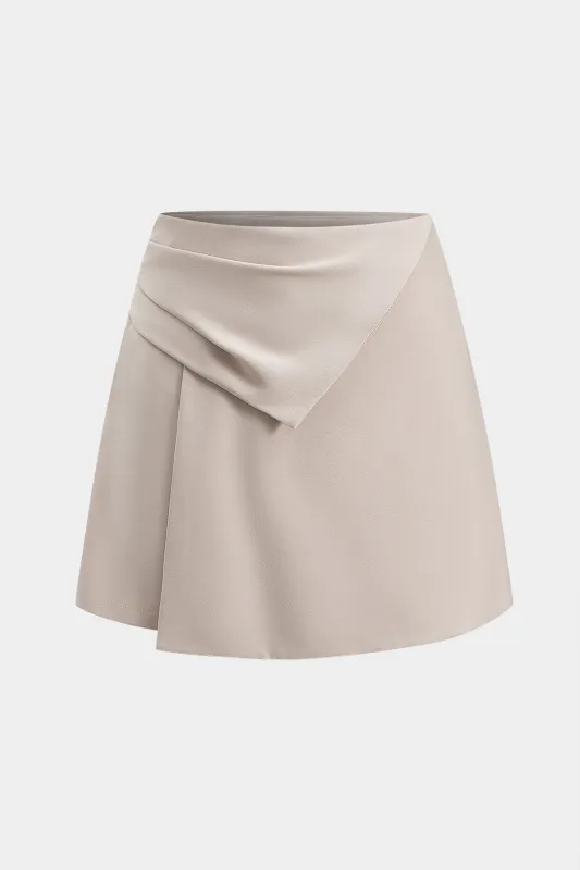 Ruched Asymmetrical Zipper Skirt sold by Micas