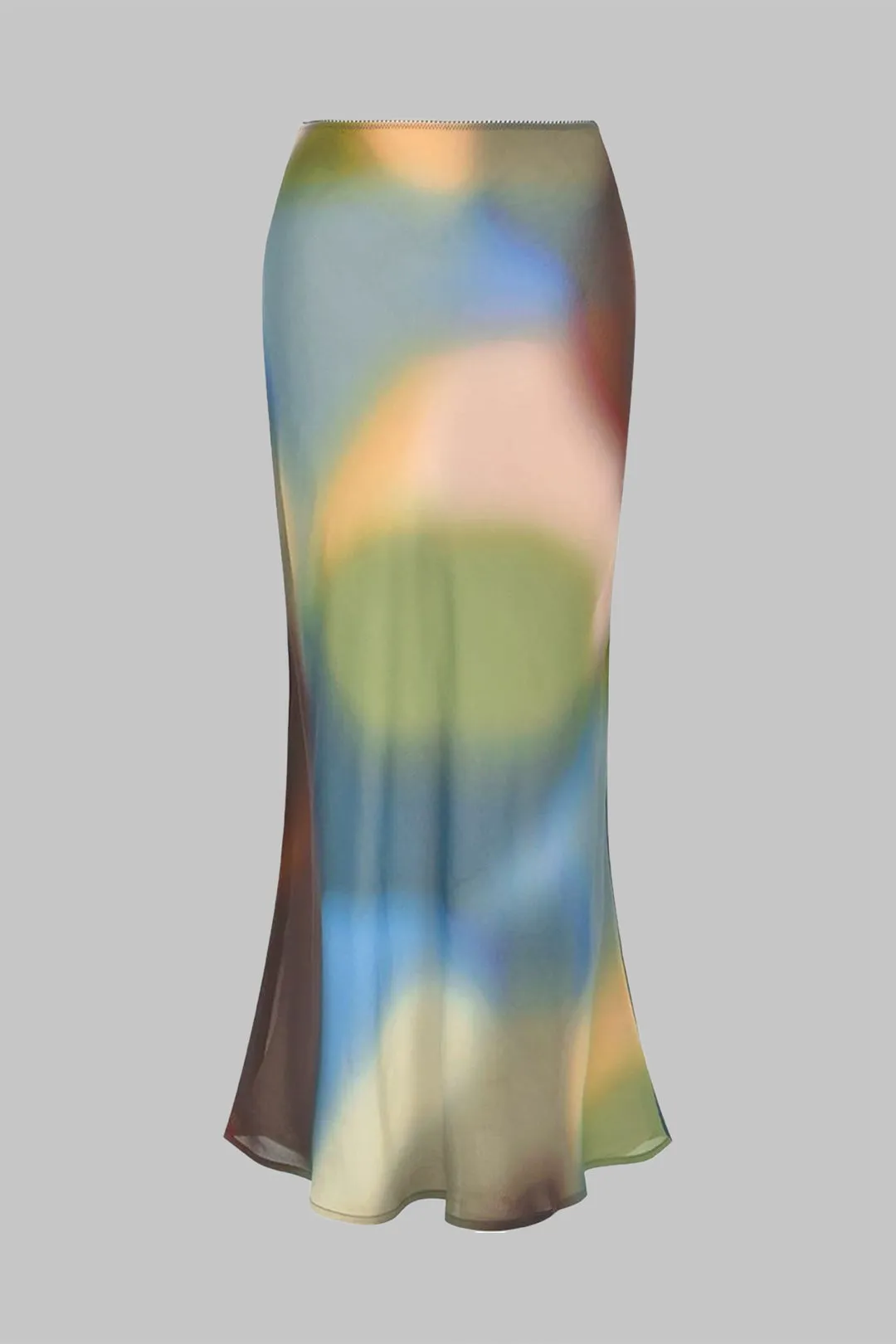 Watercolor Print Satin Low Waist Skirt sold by Micas product image thumbnail 2